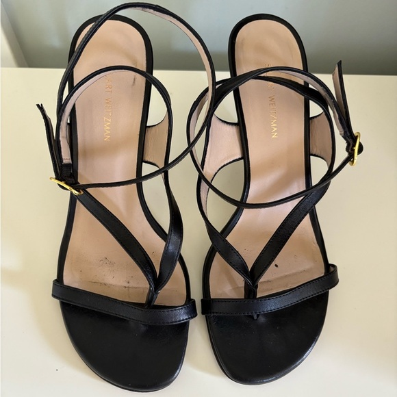 Stuart Weitzman Align Heeled Sandals in Black Size 6.5 - Picture 7 of 8